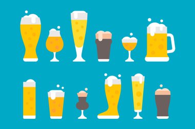 Düz tasarım bira gözlük seti