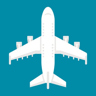 Düz tasarım uçak Üstten Görünüm