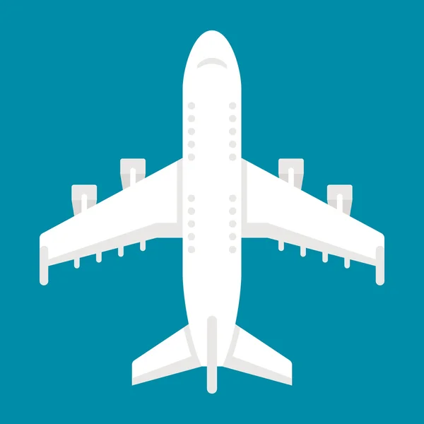 Flat design airplane top view — Stock Vector