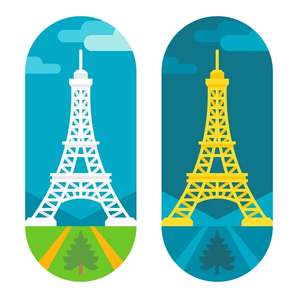 Torre eiffel design piatto — Vettoriale Stock