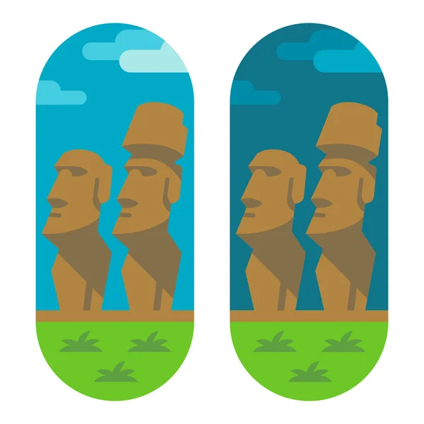 Plochý design moai Velikonoce — Stockový vektor