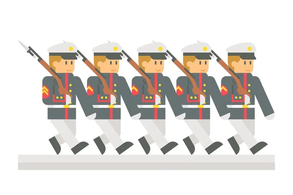 Flat design military parade — Stock Vector