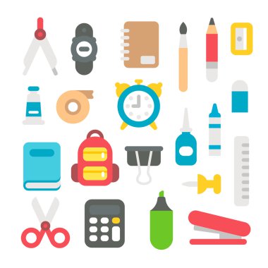 Geri okul ayarlamak için düz tasarım