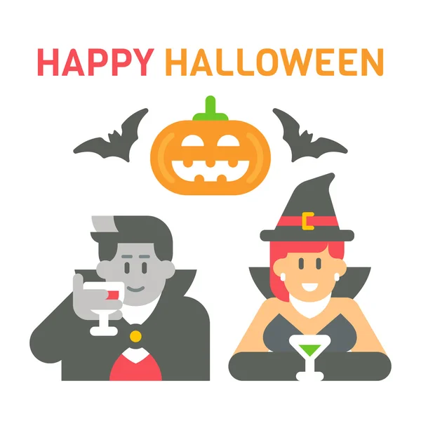 Flat design Halloween greeting — Stock Vector