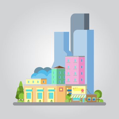 Modern düz cityscape tasarlamak