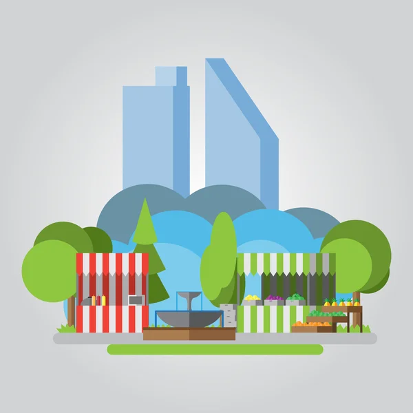 Moderne platte ontwerp park illustratie — Stockvector