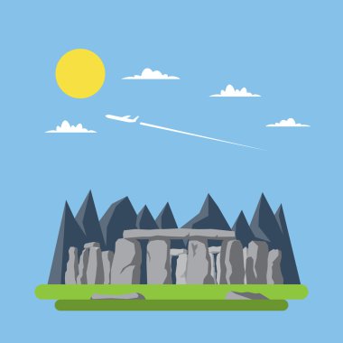 Düz tasarım og stonehenge İngiltere