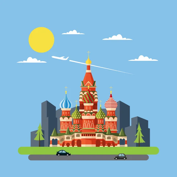 Diseño plano del castillo de Rusia — Vector de stock