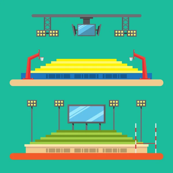 Design piatto dello stadio sportivo — Vettoriale Stock