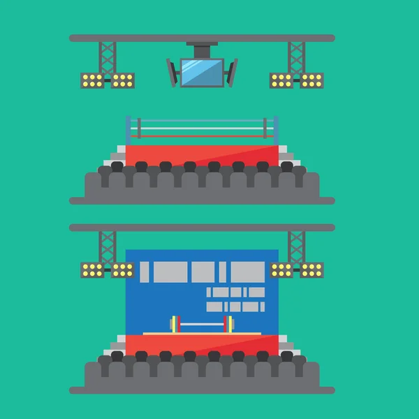 Diseño plano del estadio deportivo — Archivo Imágenes Vectoriales