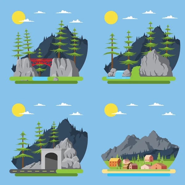 Kırsal orman düz tasarım