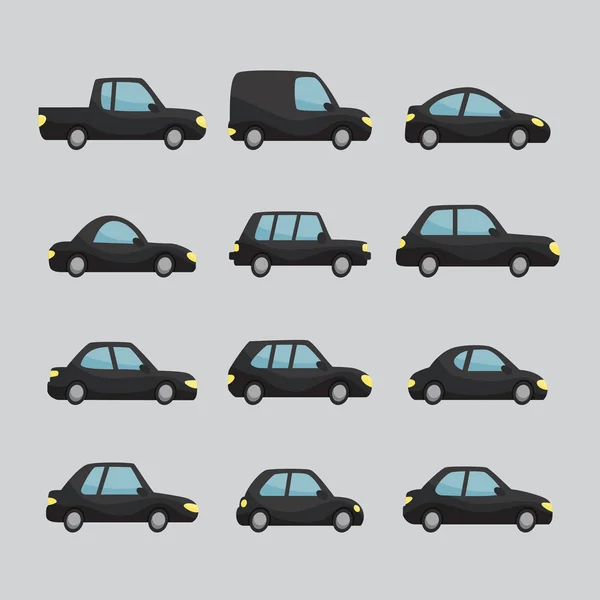 Komplet kreskówka samochodów — Wektor stockowy