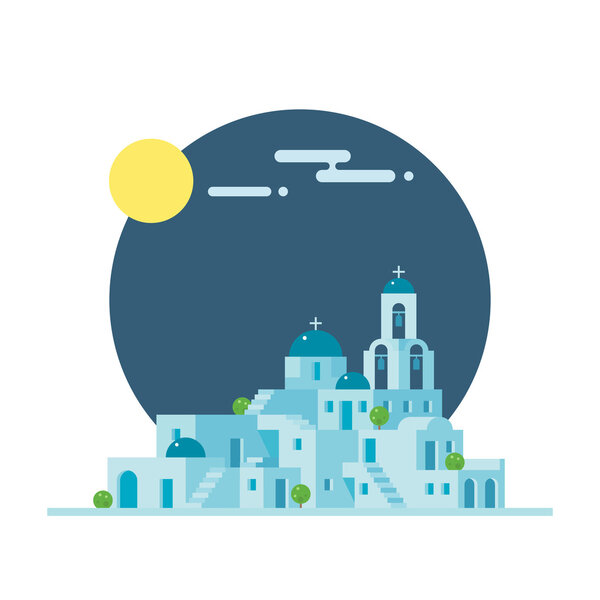 Квартирный дизайн греческой деревни Санторини
