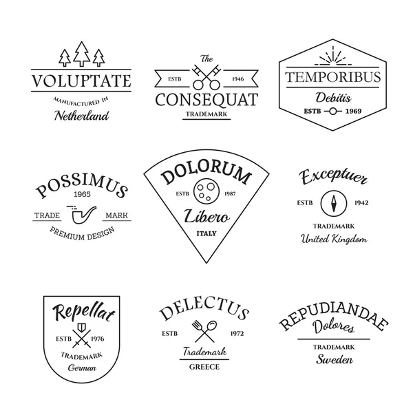 Logos et étiquettes vintage et rétro — Image vectorielle