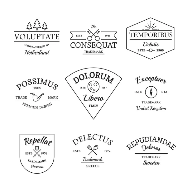 Vintage and retro style logos and labels set — Stock Vector