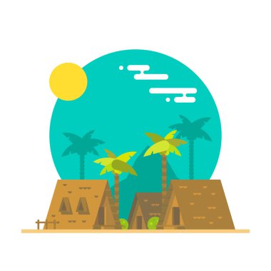 Plaj bungalov düz tasarım