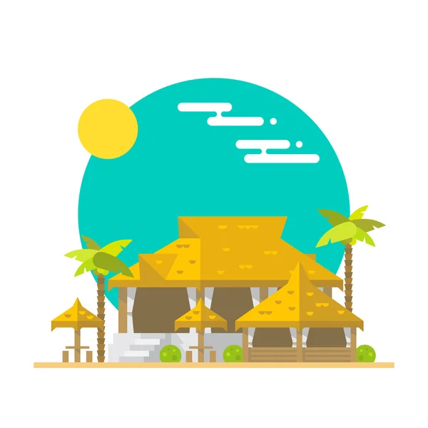 Diseño plano de bar de playa y restaurante — Vector de stock