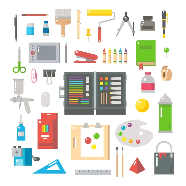 Platte ontwerp van ontwerper items set — Stockvector