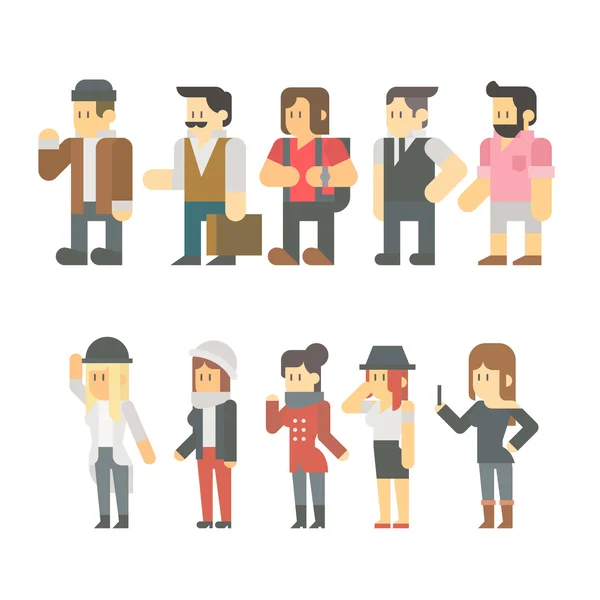 Flat design of travel people set — Stock Vector