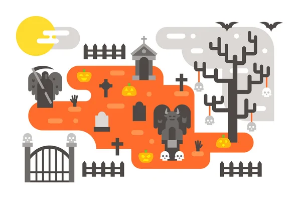 Conception plate Halloween éléments infographiques — Image vectorielle