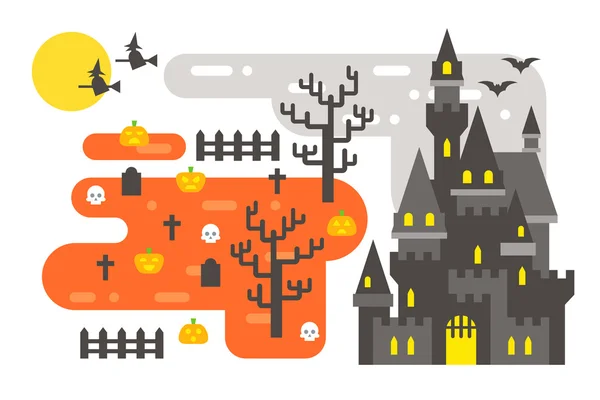 Conception plate Halloween éléments infographiques — Image vectorielle