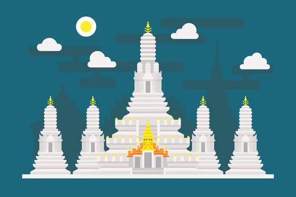 Wat Arun Thailand tempel — Stockvector