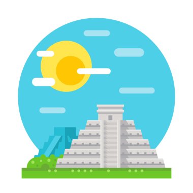 Chichen Itza düz tasarım Simgesel Yapı