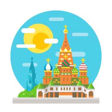 Saint Basil Katedrali düz tasarım Simgesel Yapı