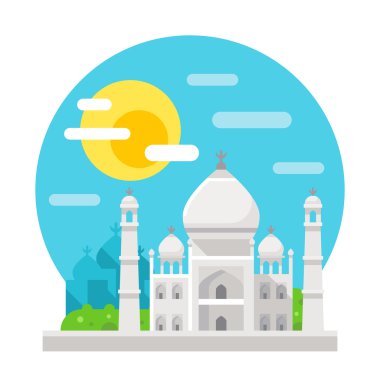Taj Mahal'ı düz tasarım Simgesel Yapı