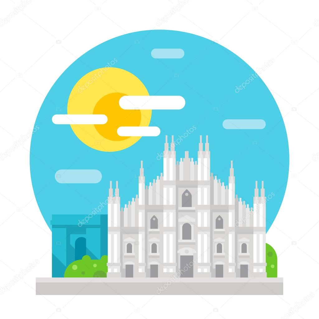 Milano, italia, schizzo, elementi, scarabocchiare Clipart | k32766351 |  Fotosearch