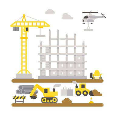 İnşaat makineleri düz tasarımından