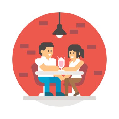 Düz tasarım çift milkshake paylaşımı