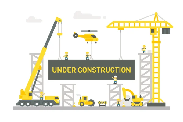 Plano diseño construcción sitio signo — Vector de stock