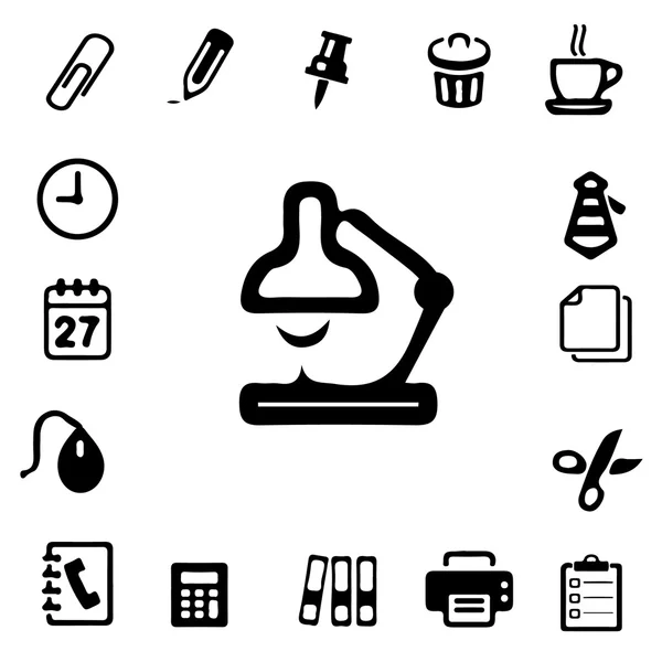 Office Silhouette Icons — Stock Vector