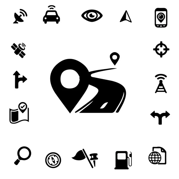 Gps-Silhouettensymbole — Stockvektor