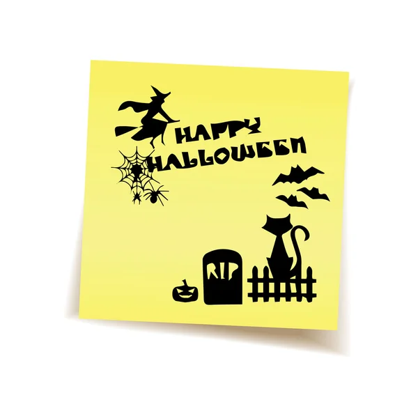 Helloween en post it — Vector de stock