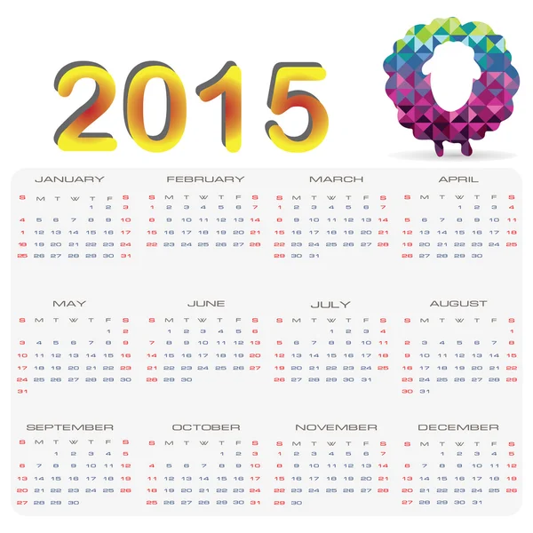 Calendrier 2015 — Image vectorielle