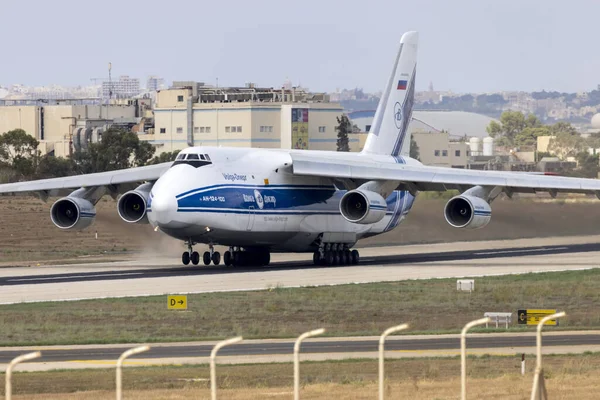 Luqa Malta Setembro 2021 Volga Dnepr Airlines Antonov 124 100 — Fotografia de Stock