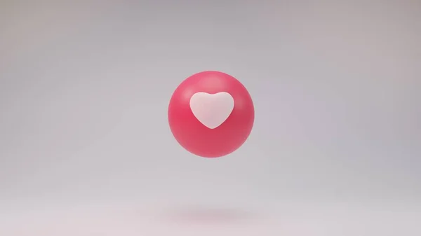 Love Ball Emoticon Zamilovat Koncept Bílém Pozadí Studia Vykreslování — Stock fotografie