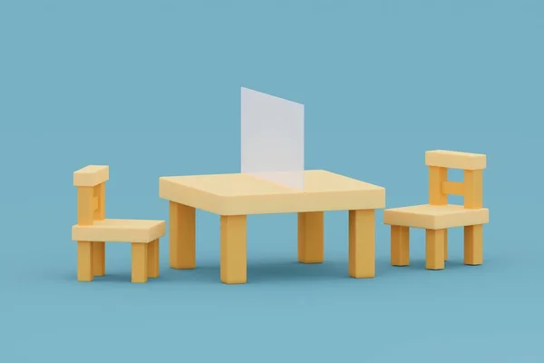 Table Chairs Partition Working Office Illustration — Stock Photo, Image