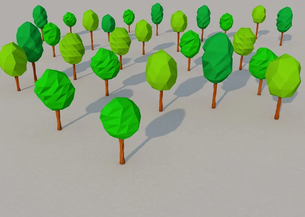 Albero verde della foresta 3d — Foto Stock