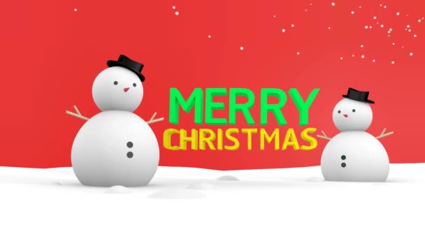 Hombre de nieve Feliz Navidad vacaciones — Vídeos de Stock