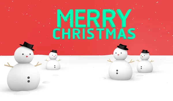 Merry Christmas Snow Red background — Stock Photo, Image
