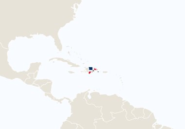 Vurgulanan Dominik Cumhuriyeti harita Güney Amerika.