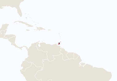 Vurgulanan Trinidad ve Tobago harita Güney Amerika.