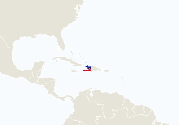 América do Sul com destaque Haiti mapa . —  Vetores de Stock