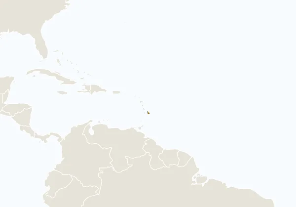 Ameryka Południowa z podświetloną mapa Barbadosu. — Wektor stockowy