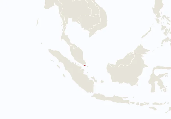 Asia con mappa evidenziata di Singapore . — Vettoriale Stock