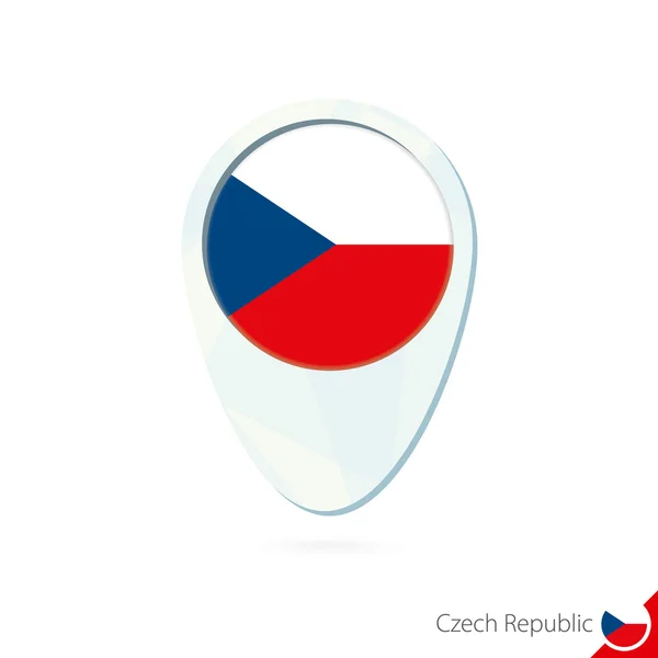 白色背景上的捷克共和国国旗位置地图图钉图标. — 图库矢量图片