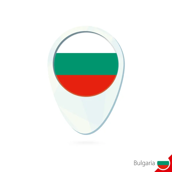 Bulgaria flag location map pin icon on white background. — Stock Vector